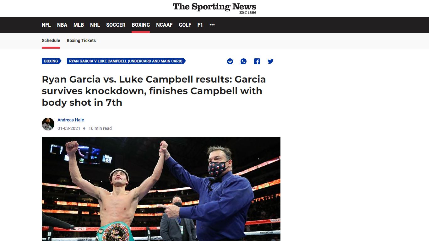 Ryan Garcia vs. Luke Campbell results: Garcia survives knockdown ...