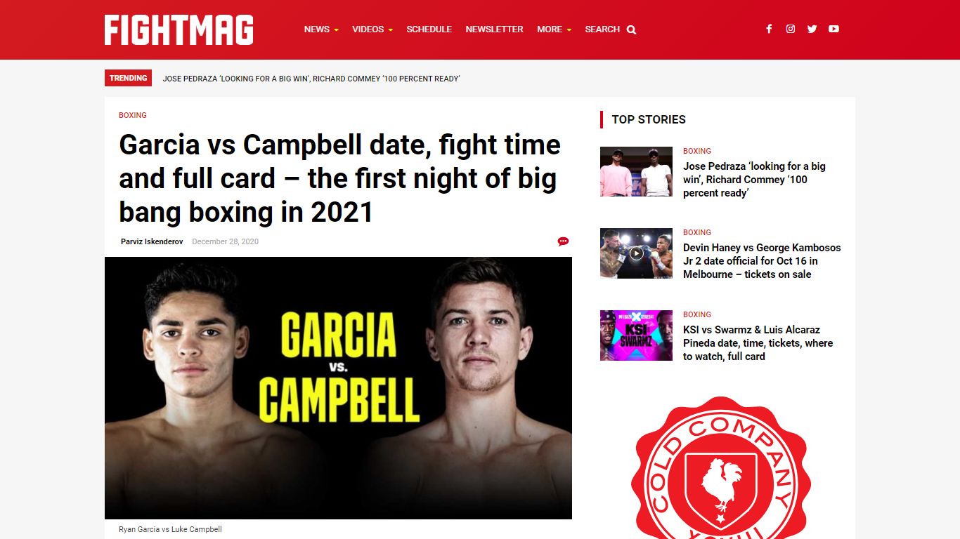 Garcia vs Campbell date, fight time and full card - the first night of ...